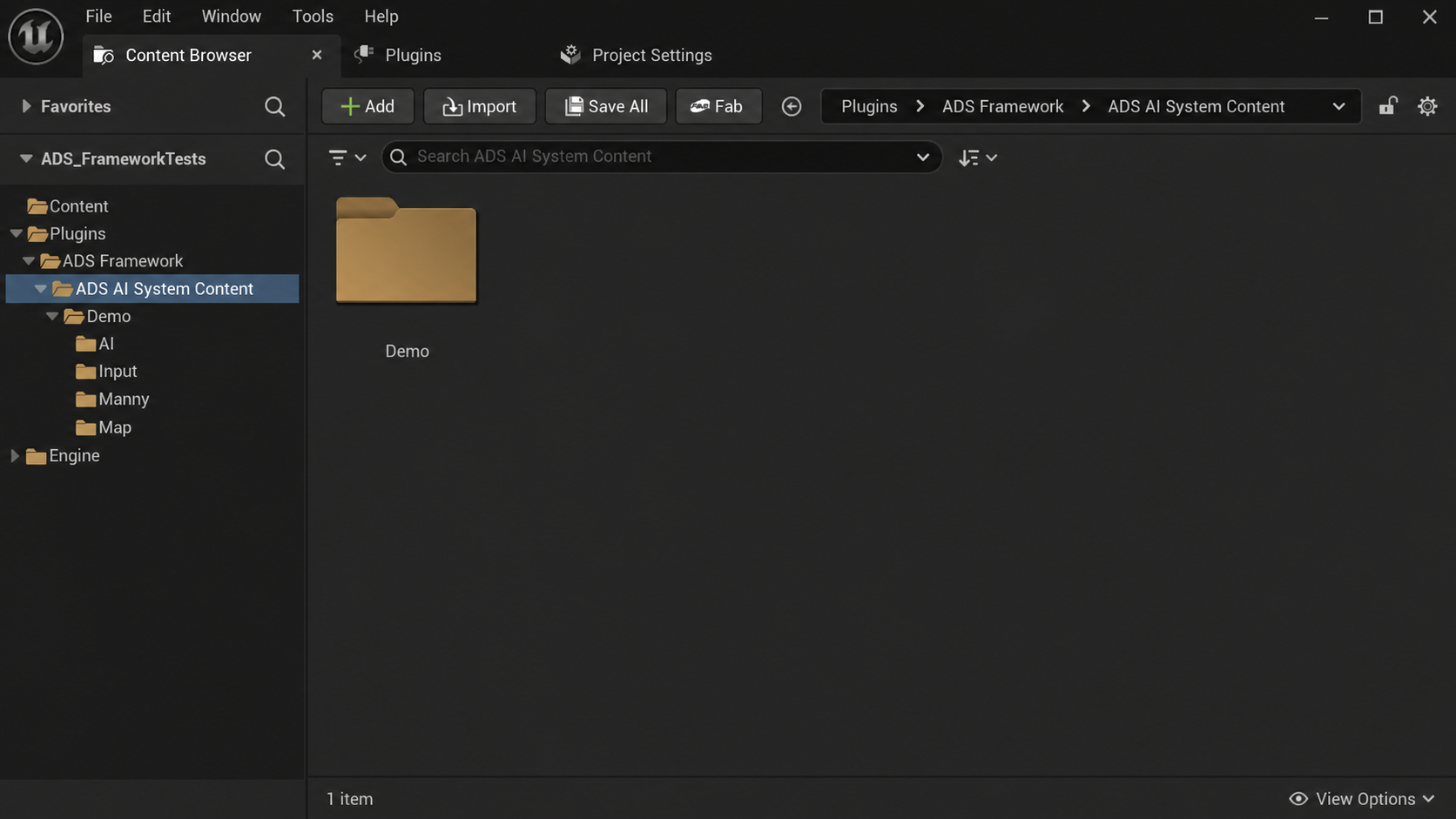 Content folder overview