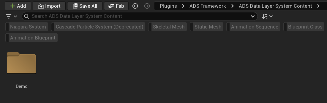 Content folder overview