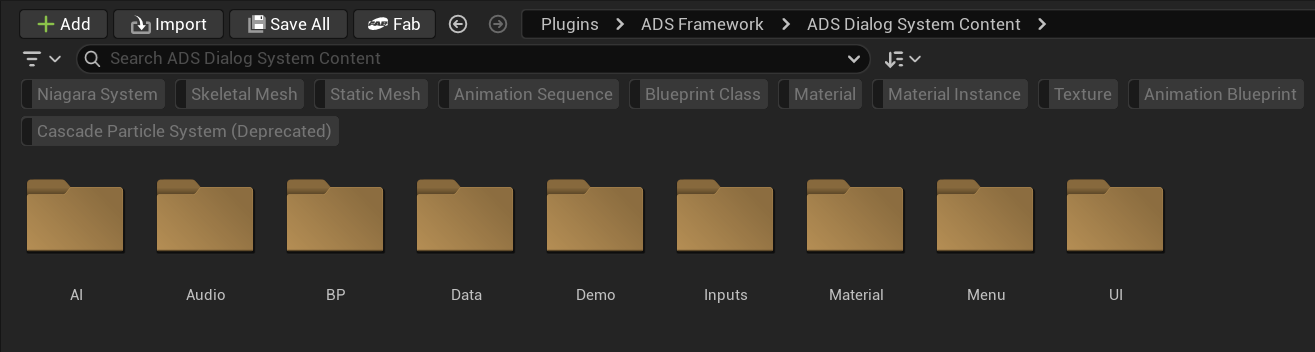 Content folder overview