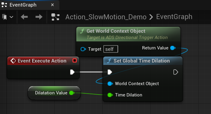 Exemple d’action Blueprint Slow Motion