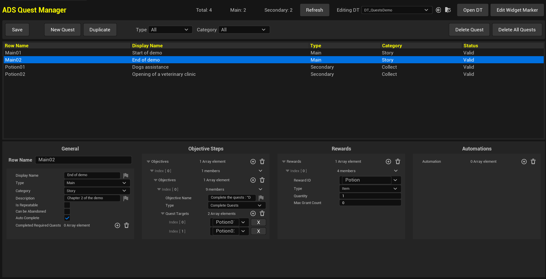 ADS Quest Manager