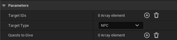 ADS Quest Participant Component parameters